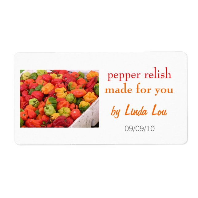 Etiqueta de reservas de Pepper Relish 2 (Frente)