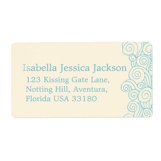 Etiqueta de respuesta del boda de crema Sea star & (Frente)