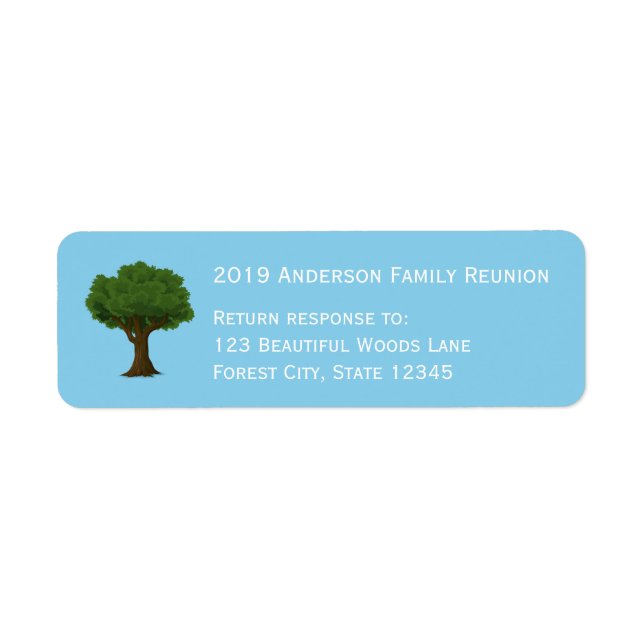 Etiqueta de retorno de árbol familiar para reunión (Frente)