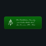 Etiqueta de retorno de árbol XMAS blanco verde de<br><div class="desc">Esta Moda personalizada de .75"x2.25" y la etiqueta de la última moda para los Navidades de árbol XMAS verde pegados a la vuelta es a la vez moderna y de moda. Éstos se imprimen en etiquetas Avery® utilizando una impresora a fondo de la tecnología de impresión a todo color. Impreso...</div>