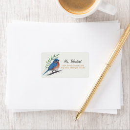 Etiqueta de retorno de arte de aves silvestres