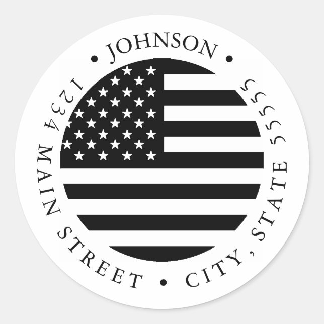 Etiqueta de retorno de bandera estadounidense patr (Anverso)