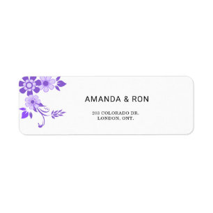 Etiqueta de retorno de Boda floral