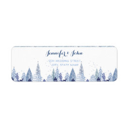 Etiqueta de retorno de casamiento de invierno de W