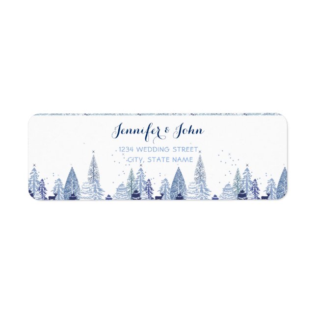 Etiqueta de retorno de casamiento de invierno de W (Frente)