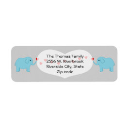 Etiqueta de retorno de elefantes gemelos