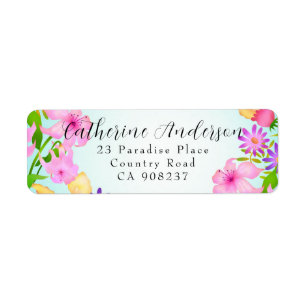Etiqueta de retorno de jardín floral