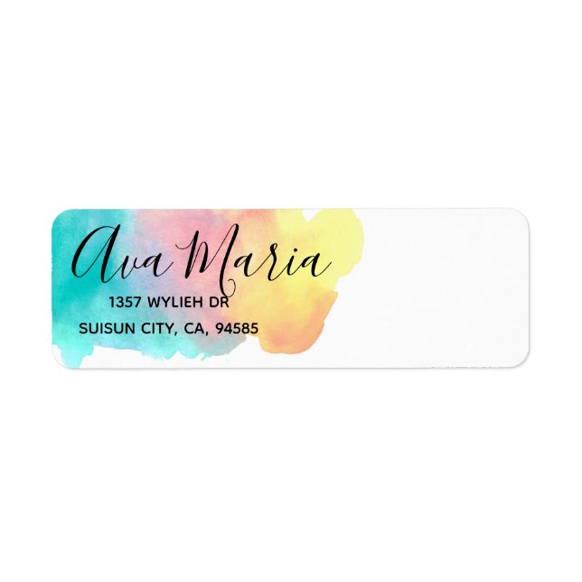 Etiqueta de retorno de pintura de color de agua sa (Frente)