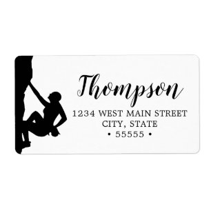 Etiqueta de retorno de silueta de escalado de roca