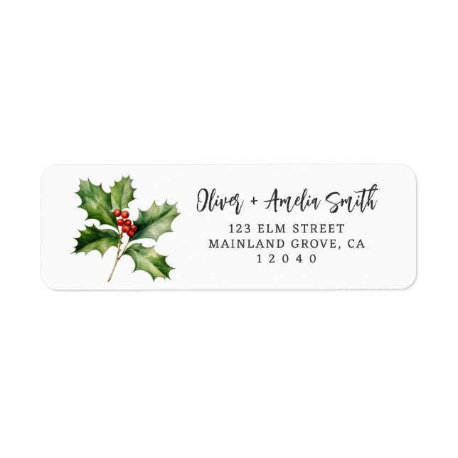 Etiqueta de retorno de verde para navidades (Frente)