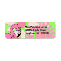 Etiqueta de retorno del pepita de flor rosa Flamin