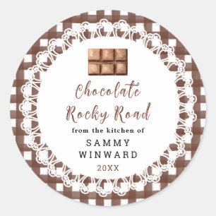 Etiqueta de Rocky Road de Chocolate Casero