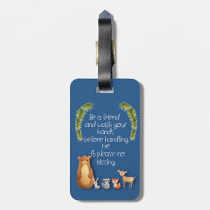 Etiqueta de rodillo no toque al bebé lavarse las m