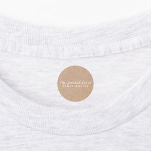 Etiqueta de ropa circular de Kraft simple y limpia
