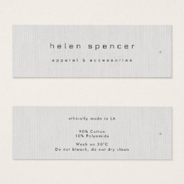 Etiqueta de ropa delgada mínima, etiqueta de preci