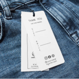 Etiqueta De Ropa Gracias Etiqueta De Colgar Blanco