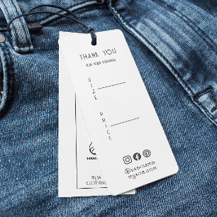 Etiqueta De Ropa Gracias Etiqueta De Colgar Blanco