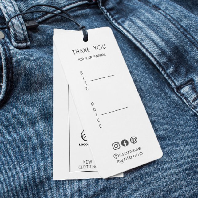 Etiqueta De Ropa Gracias Etiqueta De Colgar Blanco (Clothing Label Thank You Hang Tag White)