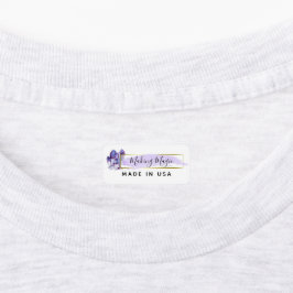 Etiqueta de ropa minimalista de cristales y oro en