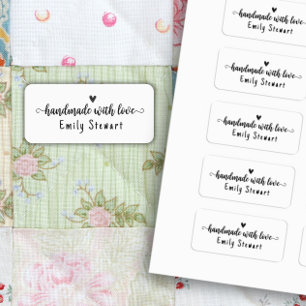 Etiqueta de ropa personalizada para artículo hecho