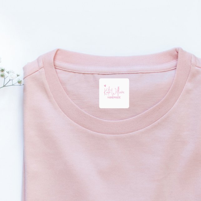 Etiqueta de ropa rosa personalizado para el artícu (Subido por el creador)