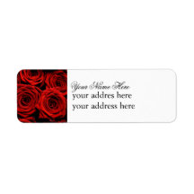 Etiqueta de rosa rojo
