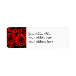 Etiqueta de rosa rojo