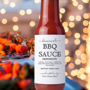 Etiqueta de Salsa BBQ Casera Personalizada en Letr