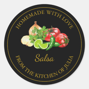 Etiqueta de salsa casera de oro Negro