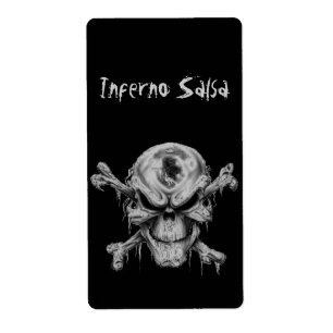 Etiqueta de Salsa casera Skull&Crossbone