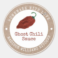 Etiqueta de Salsa de Chili Fantasma | Casera | Chi