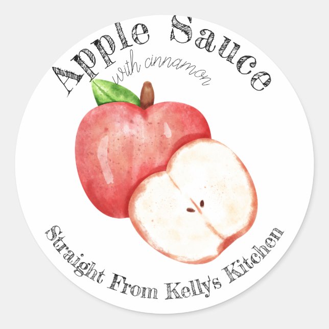 Etiqueta de Salsa de Manzana con Canela para Envas (Anverso)