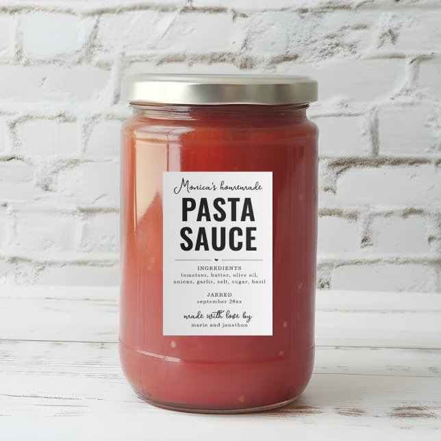 Etiqueta de Salsa de Pasta Casera Personalizada (Subido por el creador)