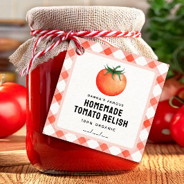 Etiqueta de salsa de tomate con aspecto de granja
