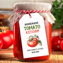 Etiqueta de Salsa de Tomate con tomate rojo
