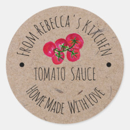 Etiqueta de Salsa de Tomate de Papel Kraft Hecha a