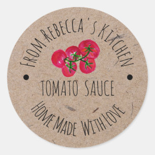 Etiqueta de Salsa de Tomate de Papel Kraft Hecha a