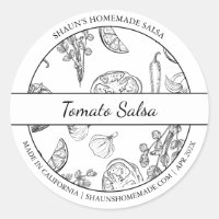 Etiqueta de salsa de tomate para boceto blanco y n
