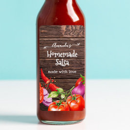 Etiqueta de Salsa Personalizada Casera Rústica
