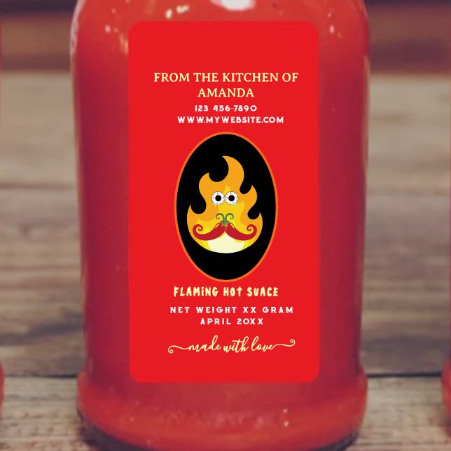Etiqueta de Salsa Picante Casera Flamante Personal (Subido por el creador)