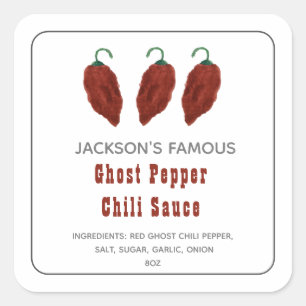 Etiqueta de Salsa Picante Casera Salsa de Chili Gh