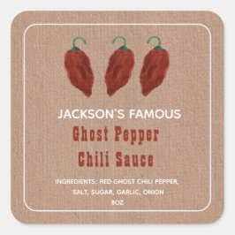Etiqueta de Salsa Picante Casera Salsa de Chili Gh