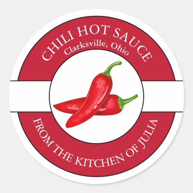 Etiqueta de salsa picante de chile (Anverso)