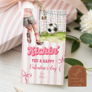 Etiqueta de San Valentín con raya deportivas fútbo