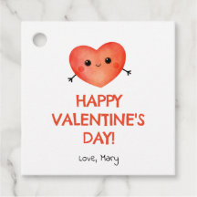 Etiqueta de San Valentín de corazón rojo