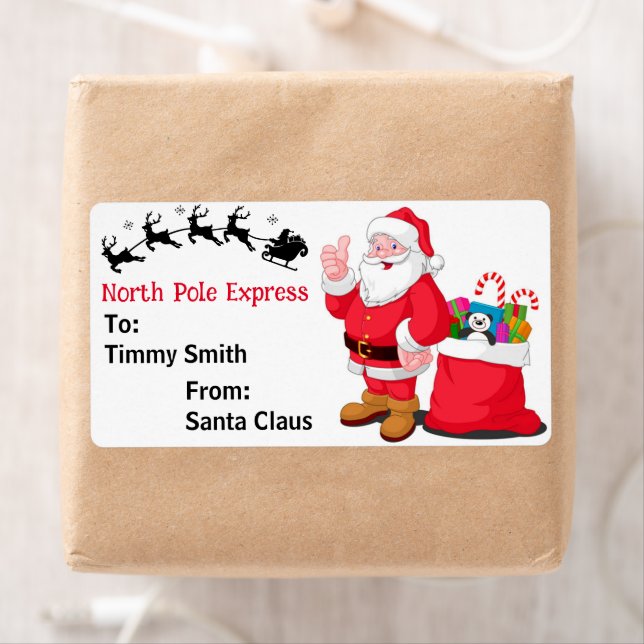 Etiqueta De Santa Claus personaliza regalo de nombre de niñ (In situ)