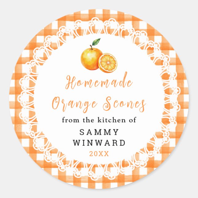 Etiqueta de Scone de Naranja Casero (Anverso)