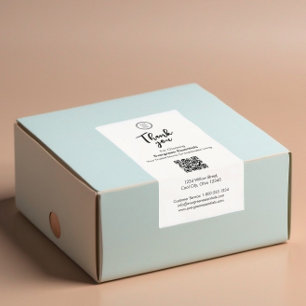 Etiqueta de sellado de caja de logotipo de la empr