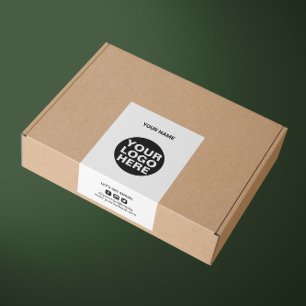 Etiqueta de sellado de la caja de envío con logoti