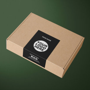 Etiqueta de sellado de la caja de envío con logoti